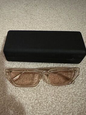 McQ by Alexander McQueen Clear Champagne Rectangular Sunglasses